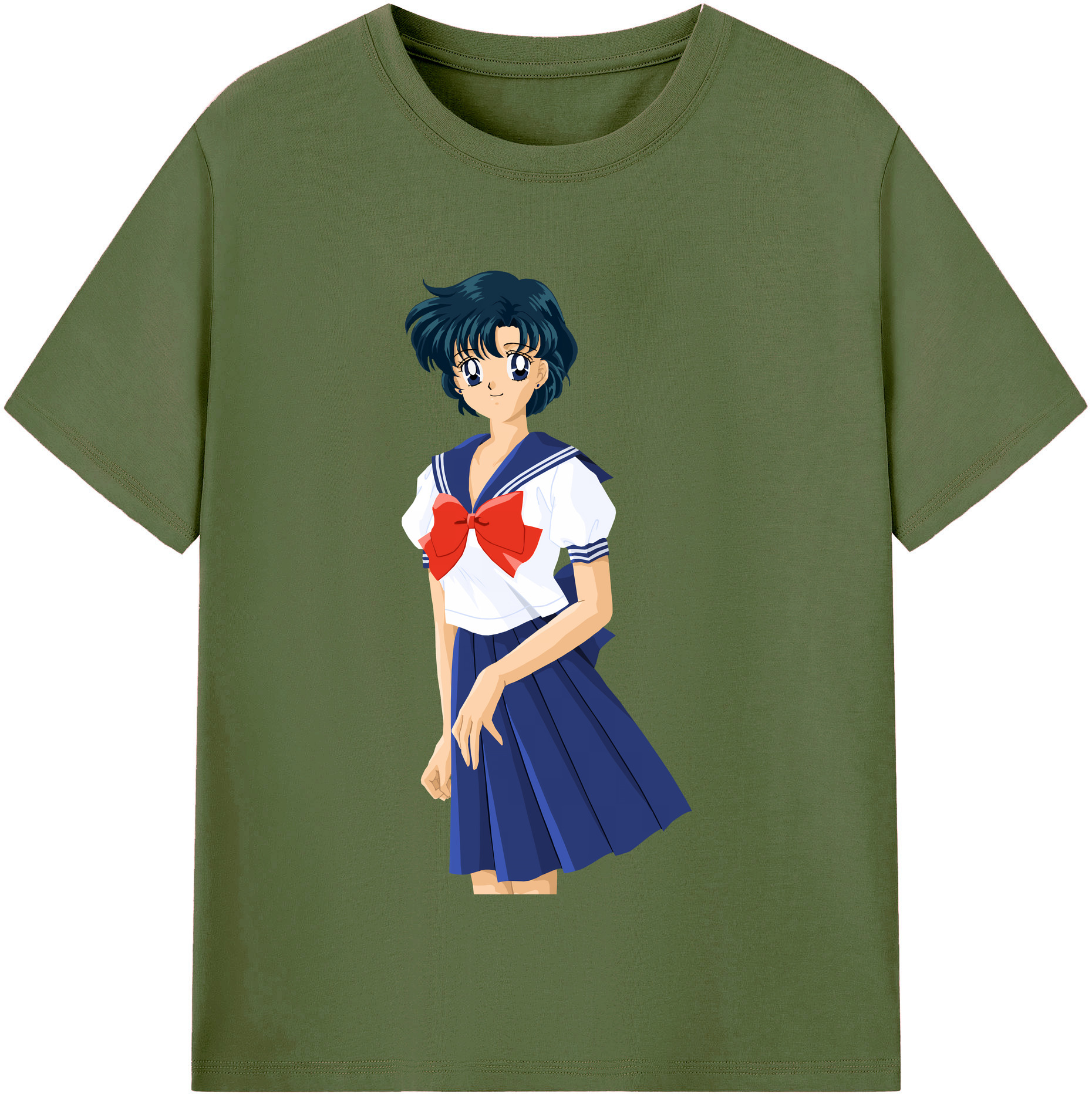 （画像用） 美少女戦士セーラームーン 水野 亜美 みずの あみ Sailor Moon Mizuno Ami 綿100％半袖Tシャツ（フロントプリント）
